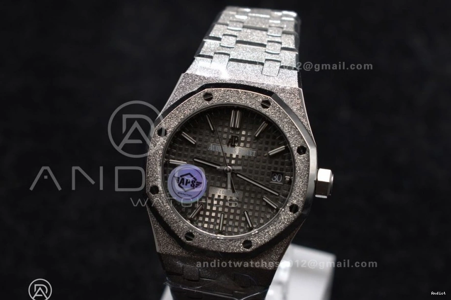Royal SA3120 SS Oak 37mm Edition on APSF 1:1 Dial Clone Grey Frosted 15454 Best Bracelet SS Textured Super 0516